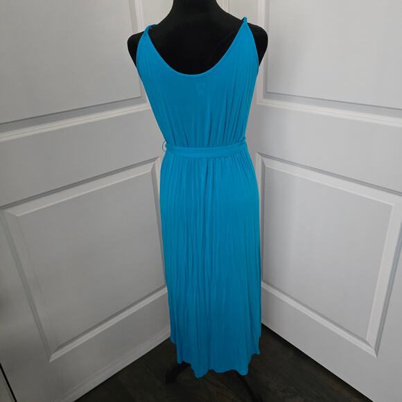 Women's A.N.A Azul Adjustable Strap Plunge V-Neck Ruffle Long Maxi Dress Size M - Picture 4 of 7